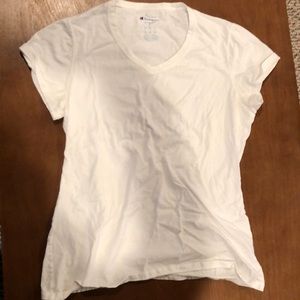 White Champion V-neck